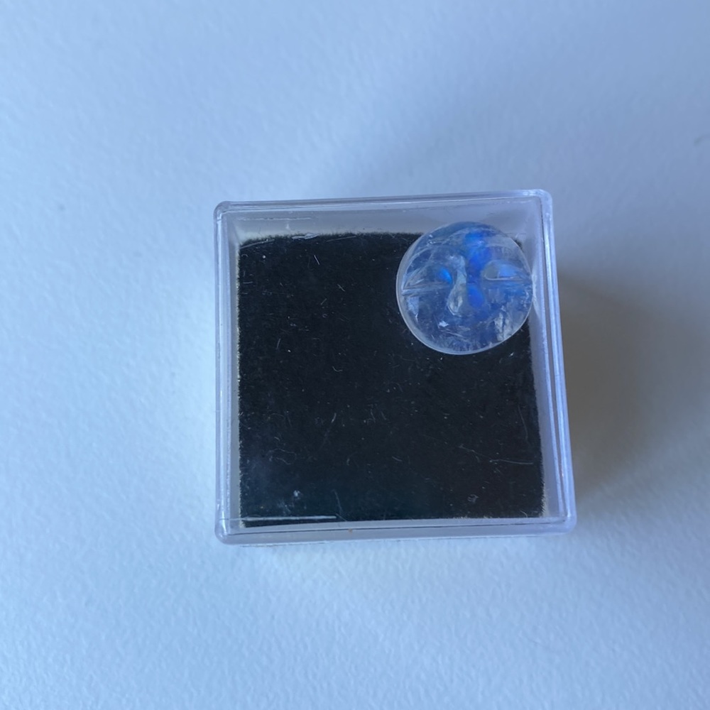 Loose Rainbow Moonstone face gemstone, 12mm